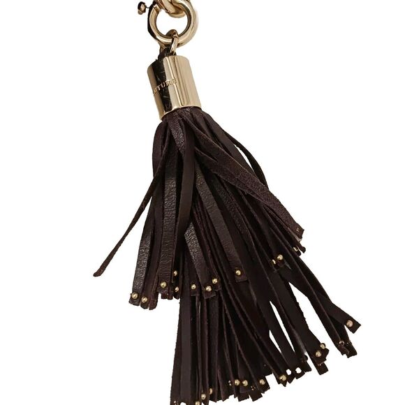 Juicy Couture Quilted Studded Chain Crossbody Shoulder Bag w TASSLE Brown Gold - Picture 8 of 16